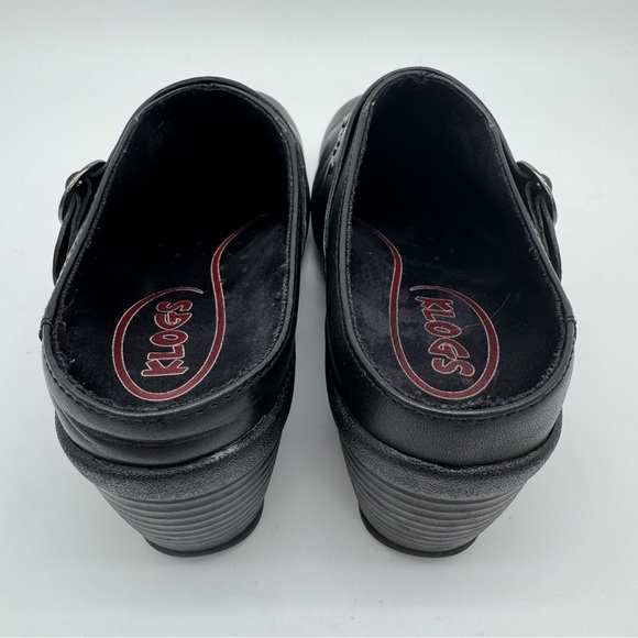 Klogs Black Leather Studded Strap Clogs Size 7.5 - Picture 6 of 12